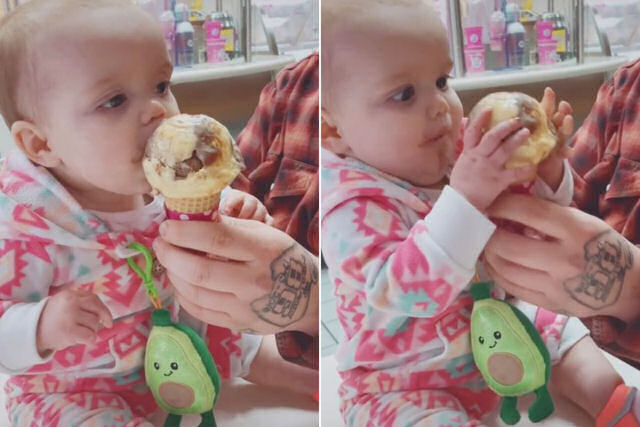 Esta beb experimentando sorvete pela primeira vez certamente trar lembranas a muitos de ns