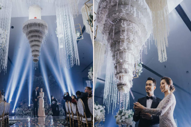 Casal malaio surpreende convidados com esplndido bolo de casamento estilo candelabro