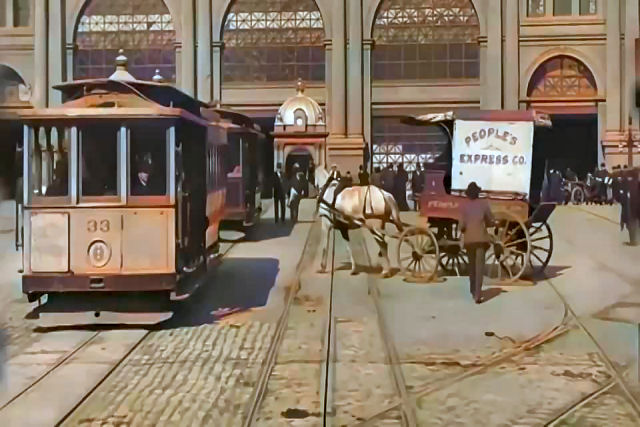 Um passeio emocionante em 4K pelo mercado de So Francisco quatro dias antes do terremoto de 1906