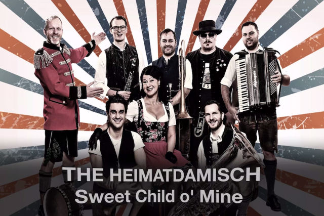 Banda de marchinhas alemãs apresenta um saltitante cover de 'Sweet Child O' Mine' do Guns N' Roses