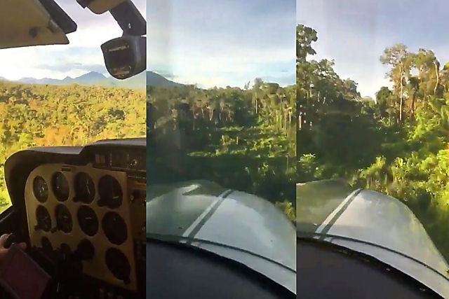 A aterrissagem quase impossível de um avião em uma pista no meio da selva