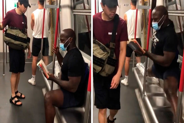 Jovem tenta se sentar sem máscara ao lado de um lutador de MMA no metrô e este reage da maneira menos esperada