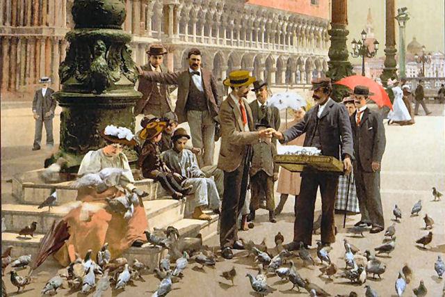 As belas fotos coloridas de Veneza, em 1890, feitas pelo processo de fotocromo