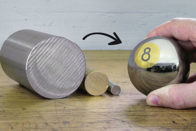 Youtuber passou quatro dias transformando aço inoxidável e latão em uma 'bola 8' perfeita