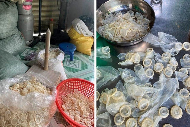 Polícia vietnamita confisca mais de 320.000 preservativos usados que seriam colocados à venda novamente