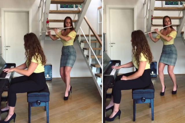 Irmãs musicais realizam um cover animado do tema de 'Os Simpsons' para flauta e piano