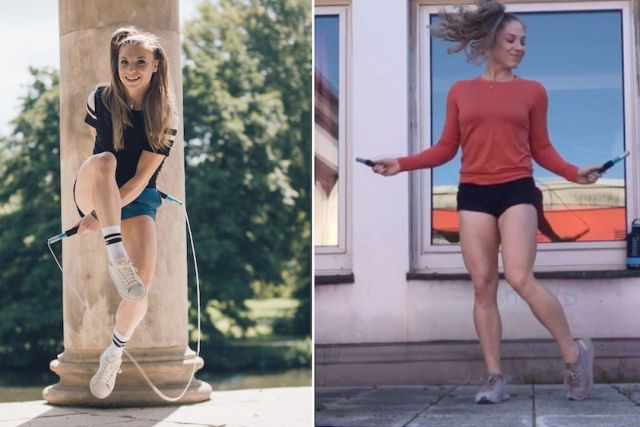 Campeã mundial de pulação de corda ensina truques legais em seu Instagram
