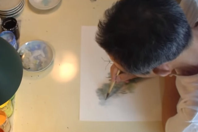 Um olhar mágico sobre o processo de pintura do artista Kazuo Oga do Studio Ghibli