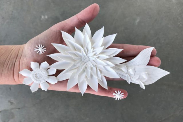 Artista cria 'jardins' exuberantes com flores de papel caprichosamente cortadas
