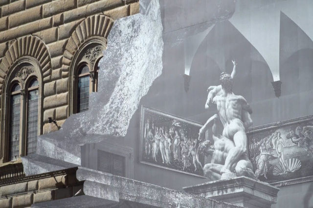 'A Ferida': artista de rua reabre um museu de Florença com uma espetacular ilusão óptica