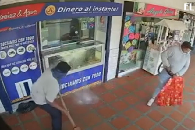 Tentativa de roubo com marreta na Colômbia parece mais uma comédia