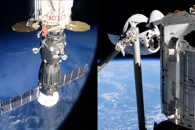 Time-lapses mostram como acoplam as naves espaciais à Estação Espacial Internacional
