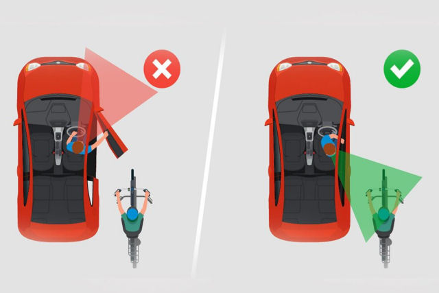 A manobra para abrir a porta do carro que evita um dos acidentes mais comuns com ciclistas