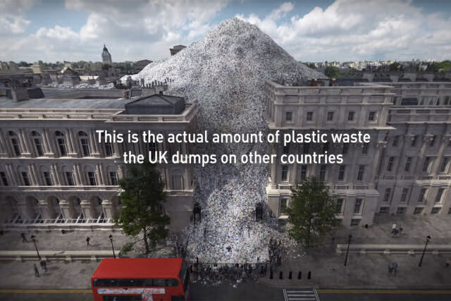 Animação satírica do Greenpeace engole Boris Johnson com um mar de plástico