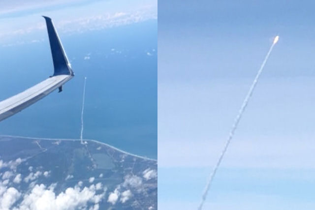 Assim foi visto o último lançamento de um foguete Atlas V desde um avião comercial