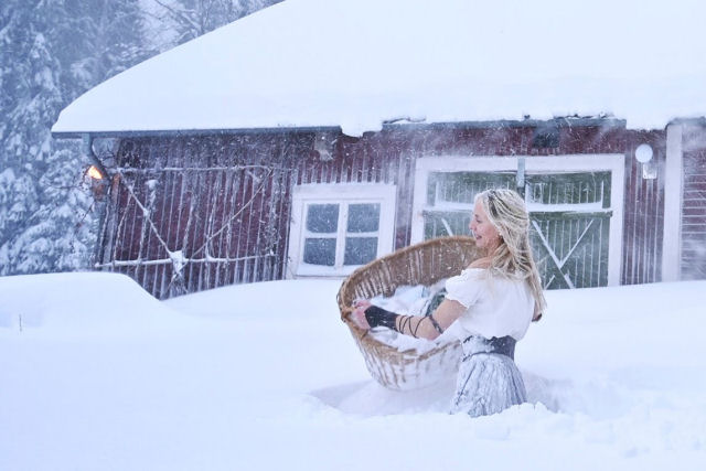 Como os nórdicos lavam a roupa durante a estação de neve