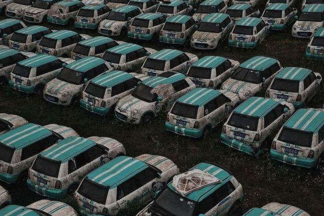 Cemitérios de carros elétricos chineses mostram o fracasso do veículo compartilhado