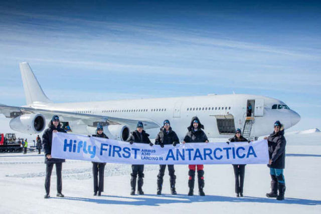 Um Airbus A340 aterrissa pela primeira vez na história na Antártida