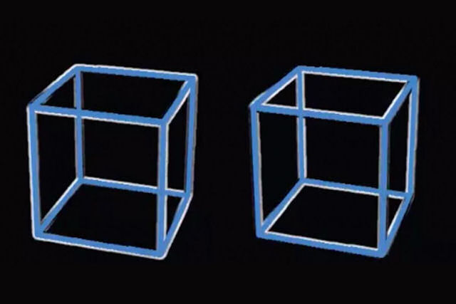 Estes dois cubos se movem, mas só em sua cabeça, em realidade são estáticos