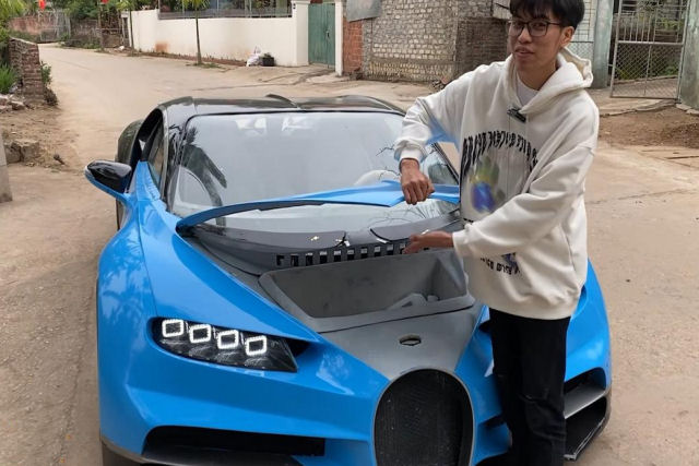 Youtubers vietnamitas talentosos construíram réplica do Bugatti Chiron do zero