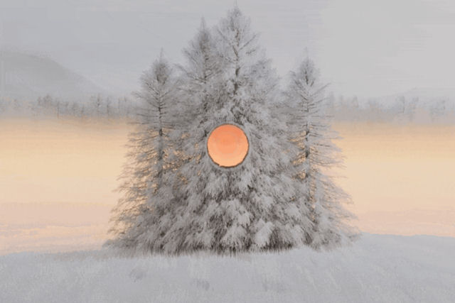 Brilhante orbe laranja muda de forma ao longo do tempo em um curta de animação meditativo