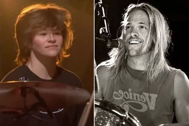 Shane Hawkins, de 16 anos, toca bateria com o Foo Fighters em homenagem ao seu pai Taylor