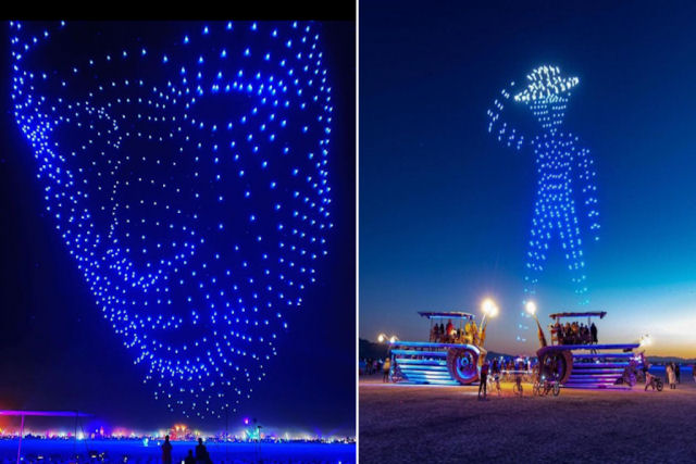 1.000 drones criam um magnfico show de luzes no Burning Man 2022