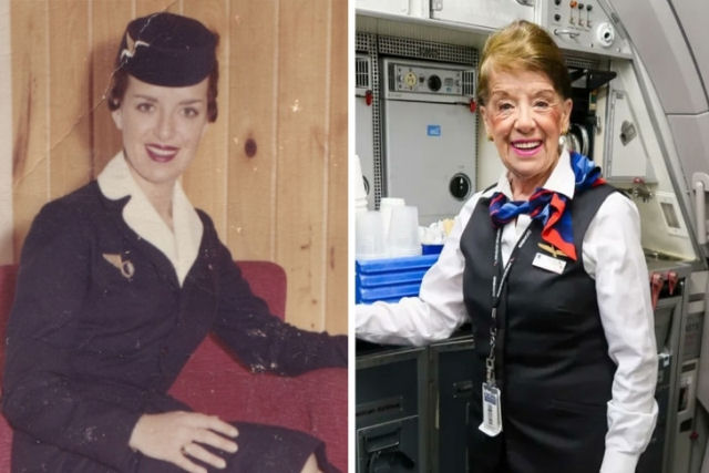 Comissria de bordo de 86 anos voa pelos cus h 65 anos, quebrando recordes mundiais