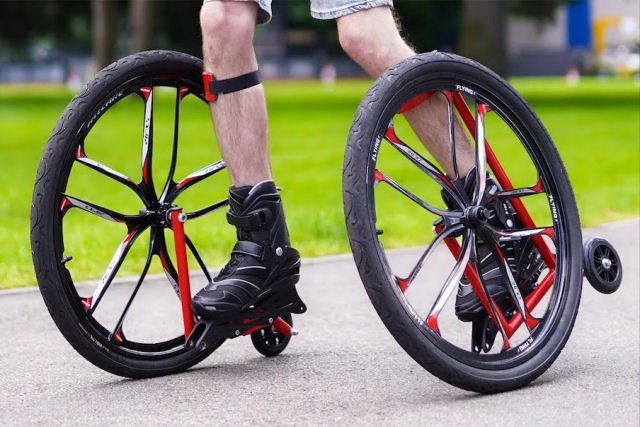 Youtuber adicionou rodas de bicicleta a seus patins