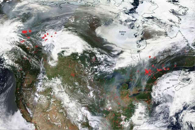 Fumaa de incndios florestais no Canad chegou at a Noruega