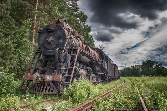 O cemitrio de locomotivas a vapor de Perm comeou como um plano de contingncia dos soviticos