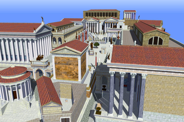 Como era o Fórum Romano em 410, logo após o saque dos Visigodos?