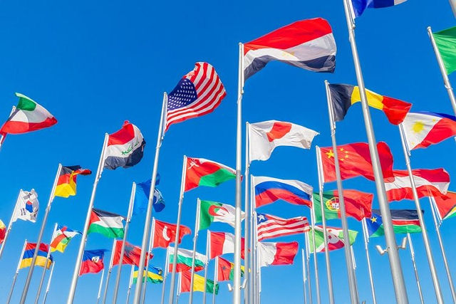 Por que as bandeiras dos pases praticamente no usam a cor roxa?