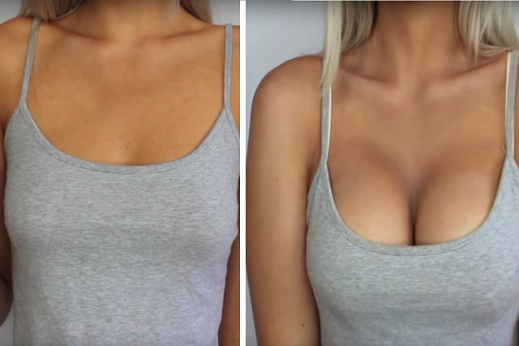 Influencer mostra como ficar peituda em alguns minutos com baixo orçamento