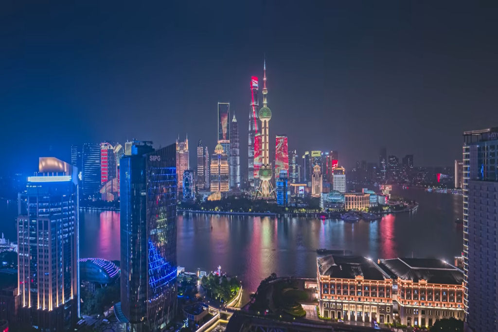 O espet�culo de luzes de Xangai na Confer�ncia Mundial de Intelig�ncia Artificial de 2026