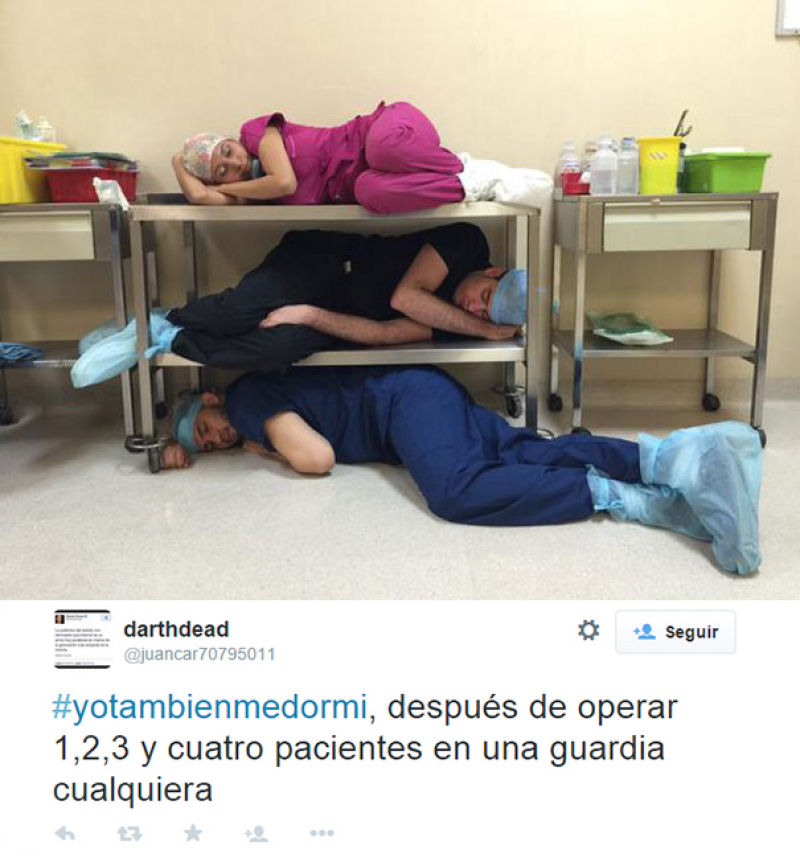 Mdicos publicam fotos dormindo no trabalho para defender uma colega flagrada dormindo 04