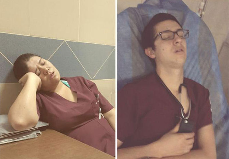 Mdicos publicam fotos dormindo no trabalho para defender uma colega flagrada dormindo 09