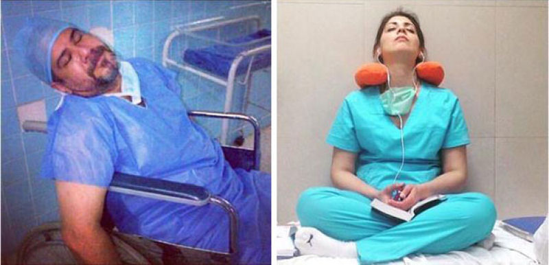 Mdicos publicam fotos dormindo no trabalho para defender uma colega flagrada dormindo 16