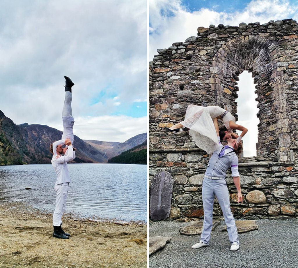Este casal de acrobatas se casou em 38 lugares do mundo durante 83 dias 14