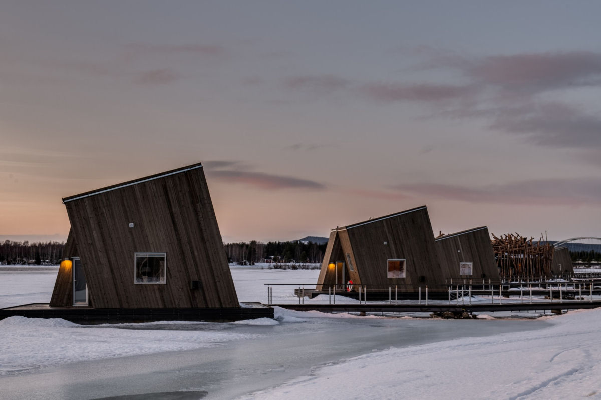 Inauguram um hotel flutuante, com vistas s Auroras, em um rio congelado na Sucia 06