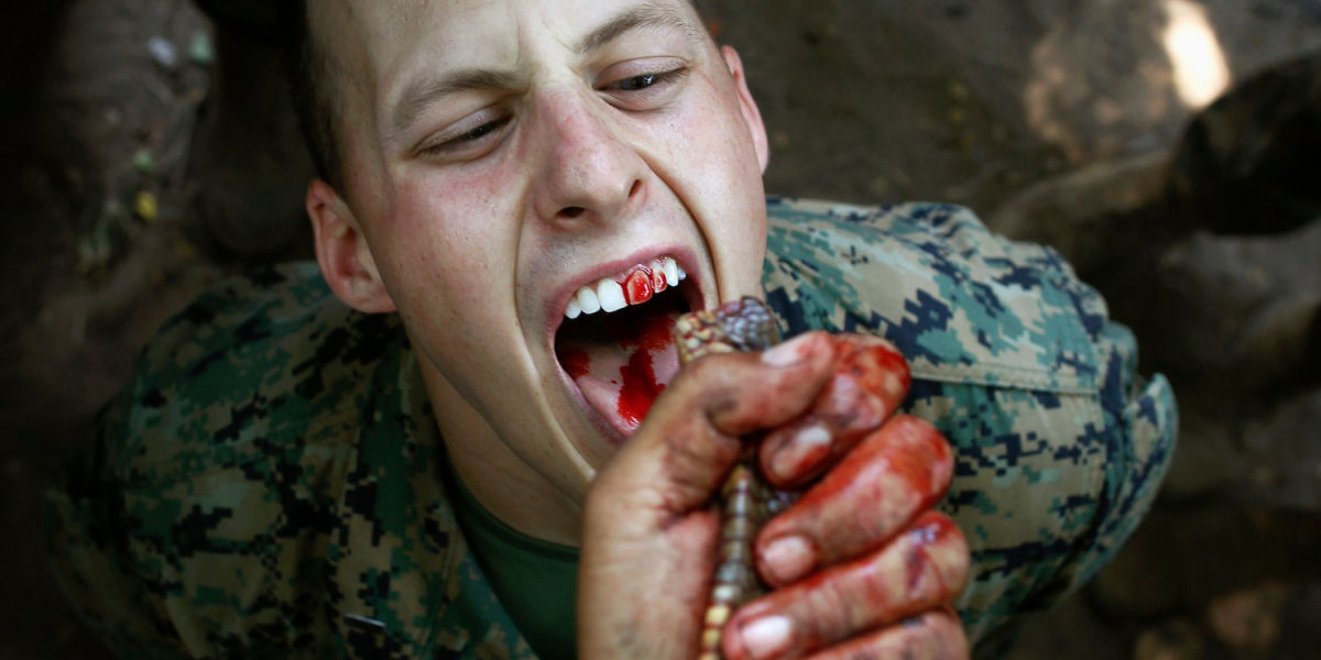 O insano treinamento militar em que os soldados bebem sangue de cobra e comem escorpies 01